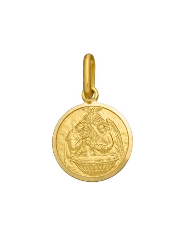 18CT Y/G BAPTISM MEDAL 12mm